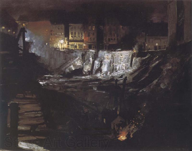 George Bellows Excavation at Night Norge oil painting art